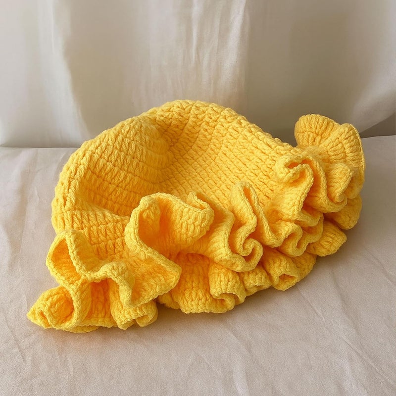 Ahouws Crochet Bucket Hat Women Trendy Knit Floppy Cap Cute Boho Handmade Beanies Outdoor Boho Travel Fishing Hat - Image 4